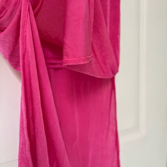 NWOT Sincerely Jules Hot Pink Metallic Midi Skirt | L - Picture 5 of 12